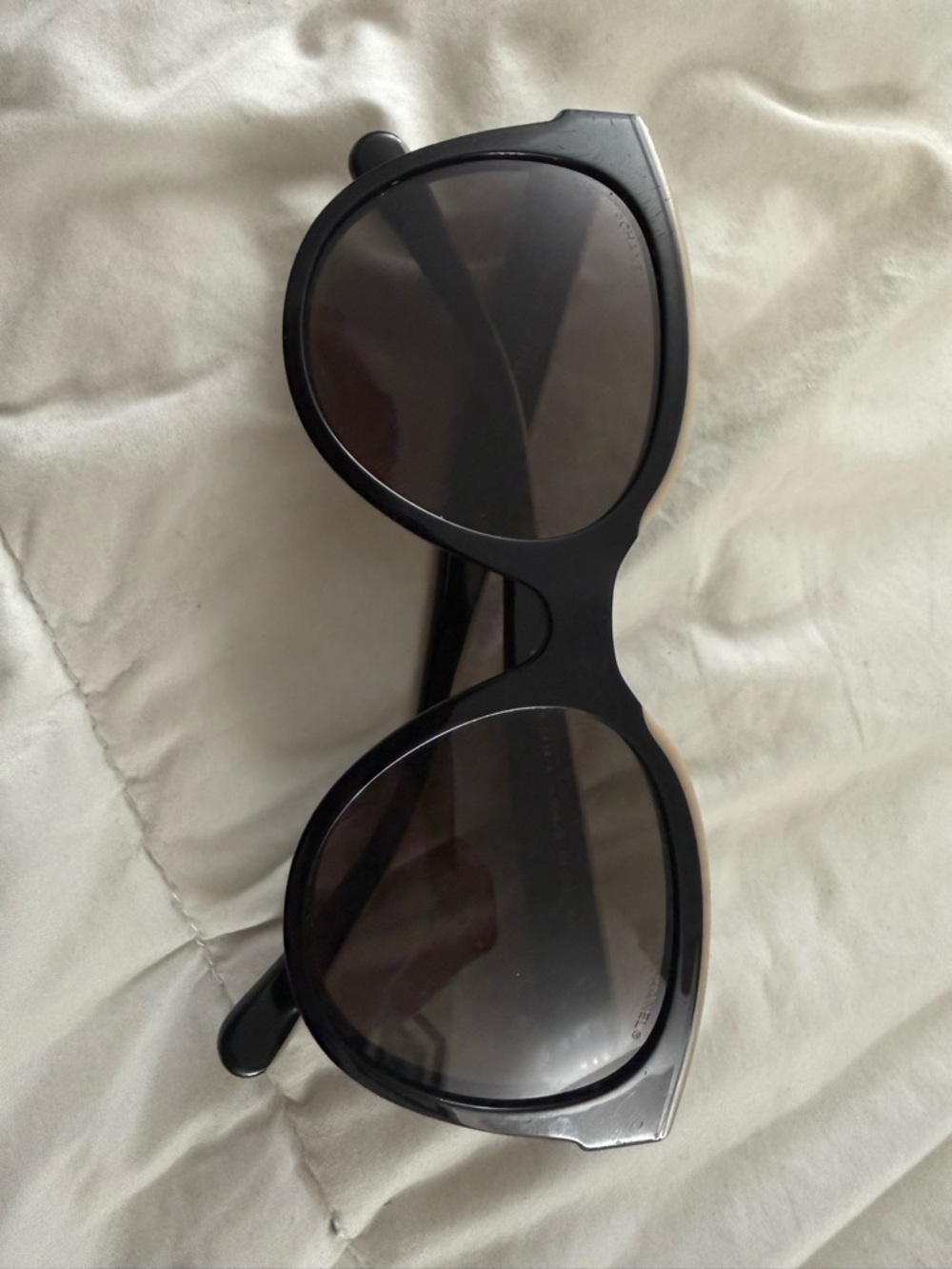 CHANEL Black Oversized Round Women's Sunglasses
